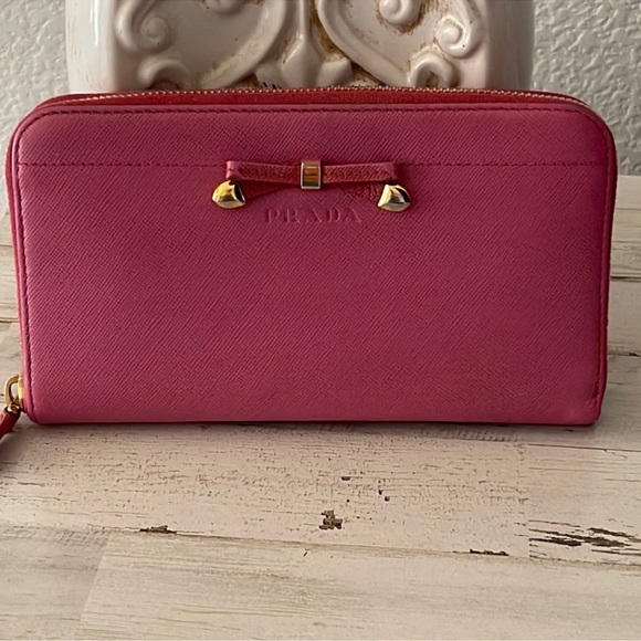 Prada Saffiano Fuchsia Zip Around Wallet - Picture 10 of 10